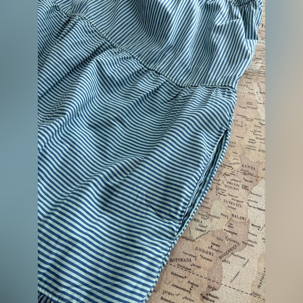 Nation LTD Los Angeles Camille Blue Striped Sundress M Flutter Sleeve Midi Dress - Picture 11 of 14